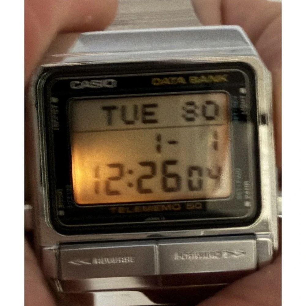 Casio DB-500 New Battery Mens Data Bank Telememo 50 32MM 8